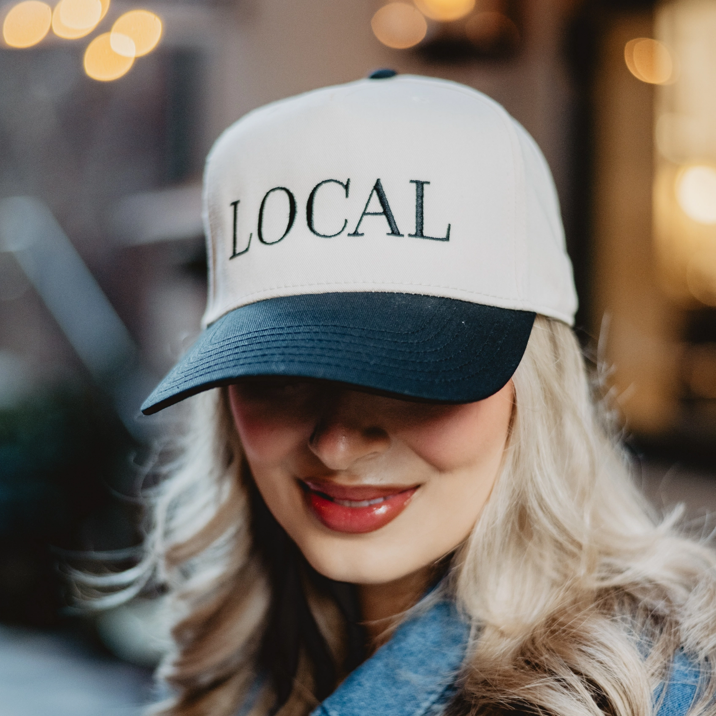 Local Two-Toned Vintage Hat Aqua and Tan