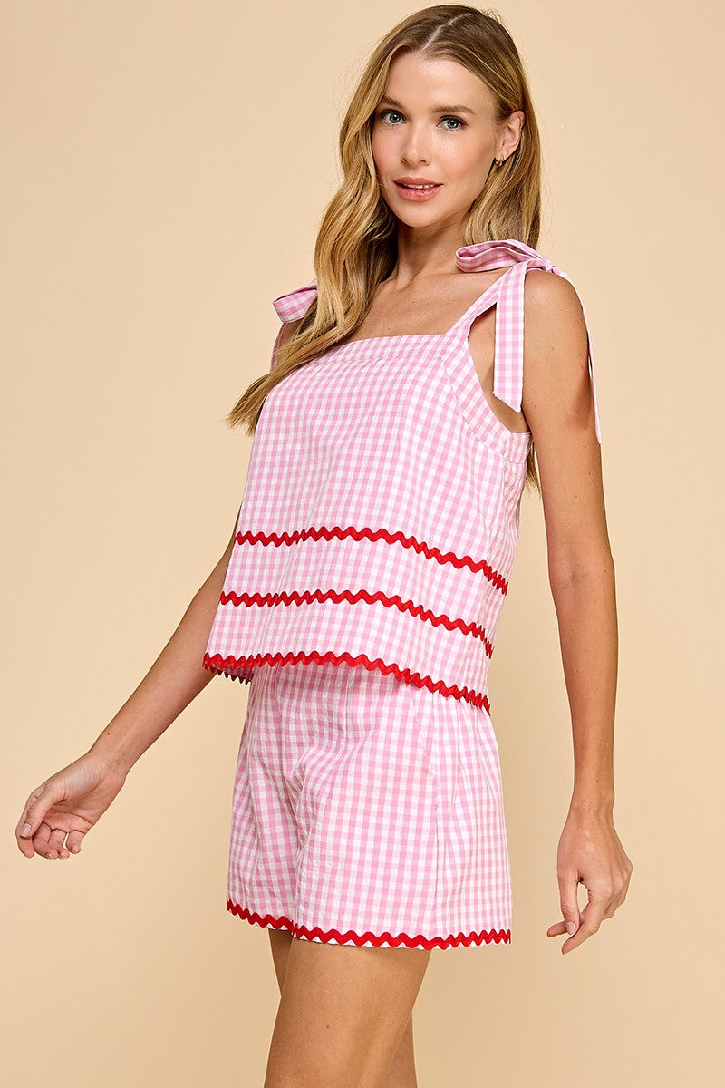 Talia Pink Gingham Top