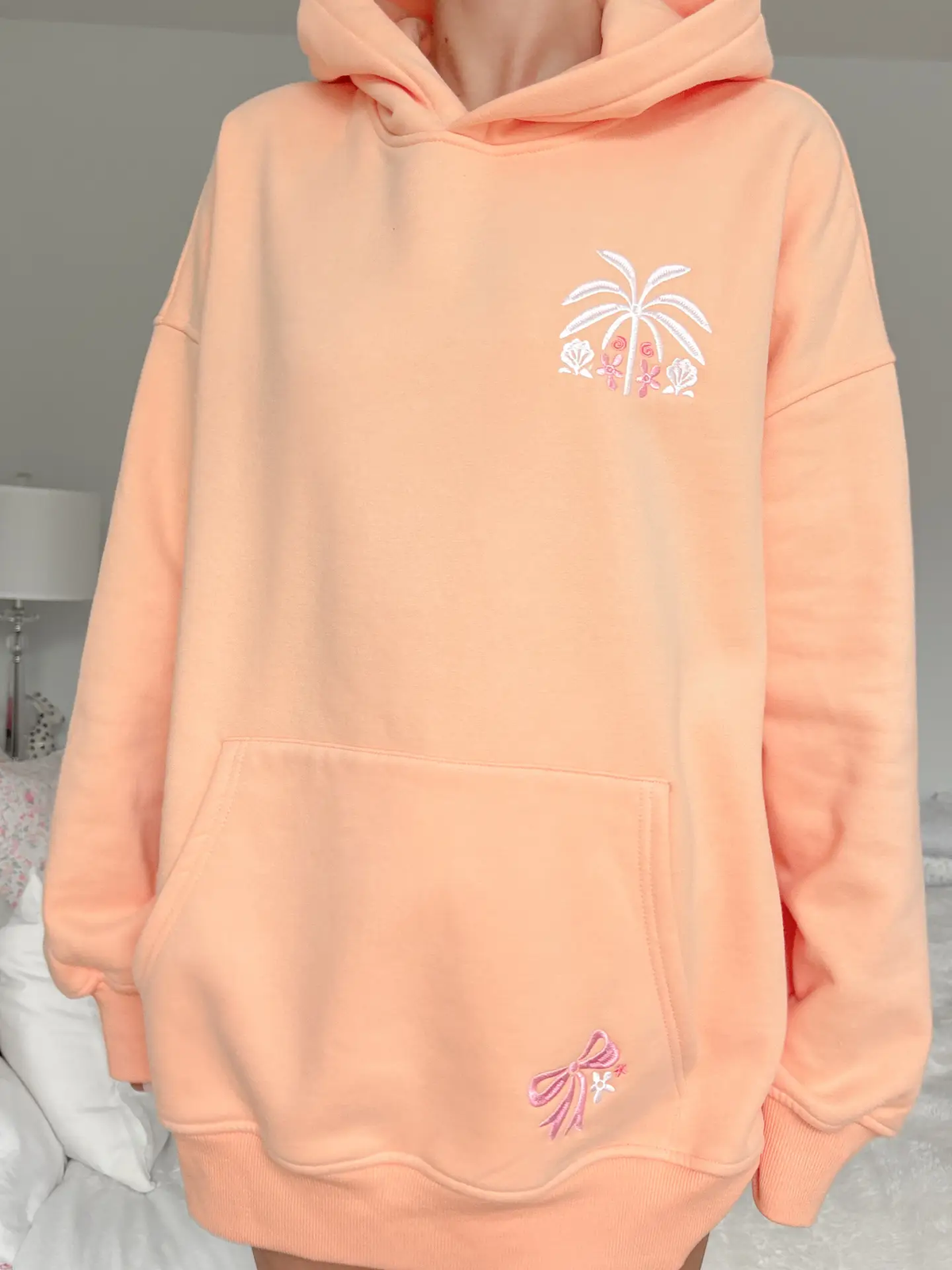 Sherbet Orange Tropical Palms Hoodie
