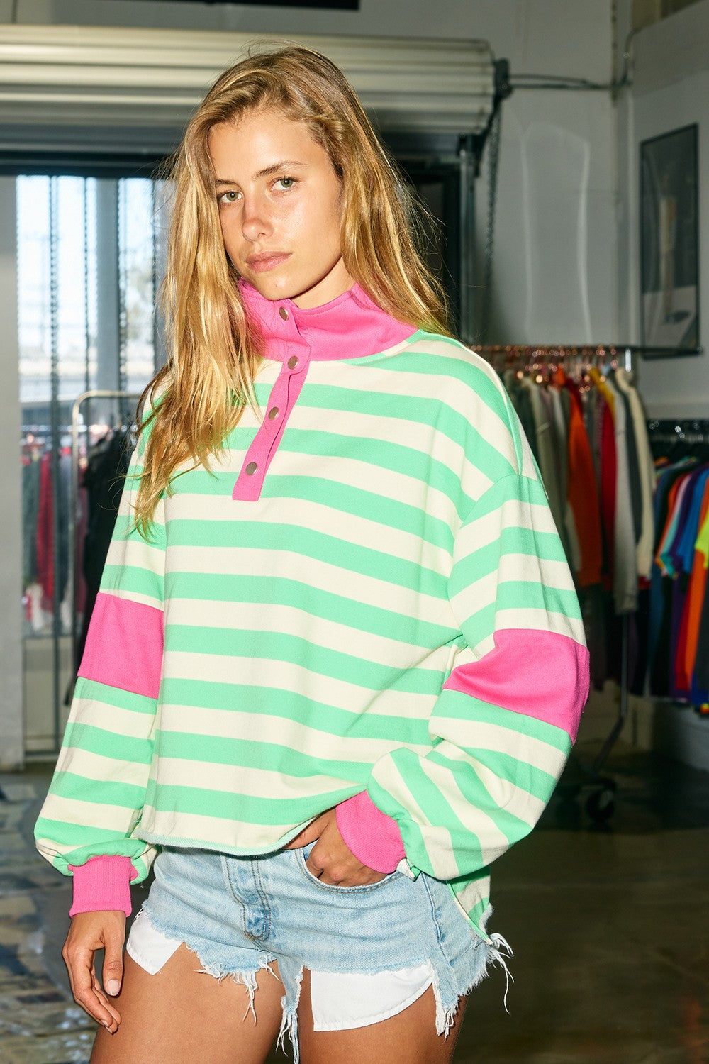 Bella Seafoam Henley