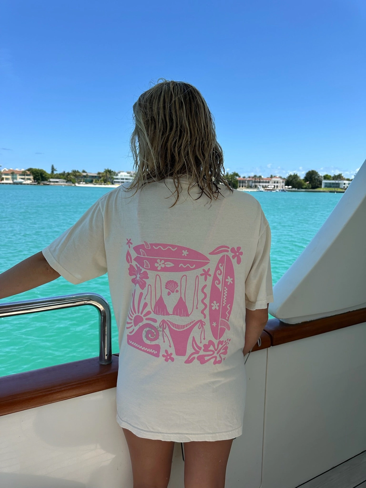 Ivory Pink Swim and Surf Tee