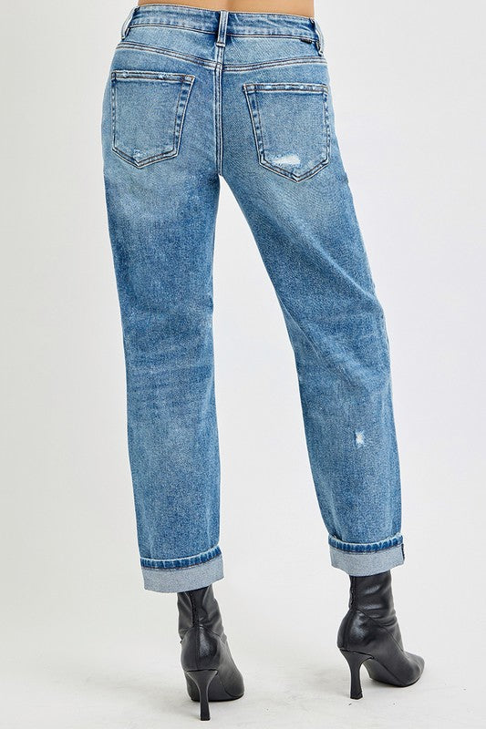 Risen Boyfriend Distressed Jeans