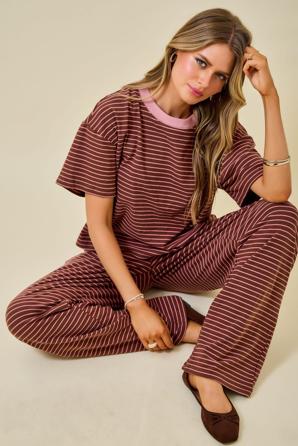 Debra Brown Striped Set Top