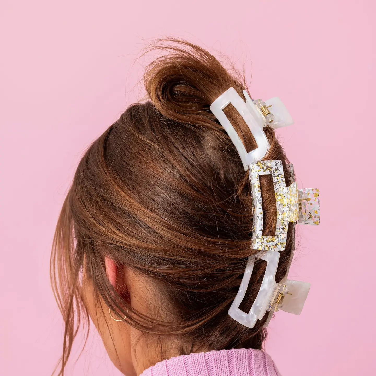 Claw Hair Clip Set - Medium - Asst Pearl - 3 Pcs