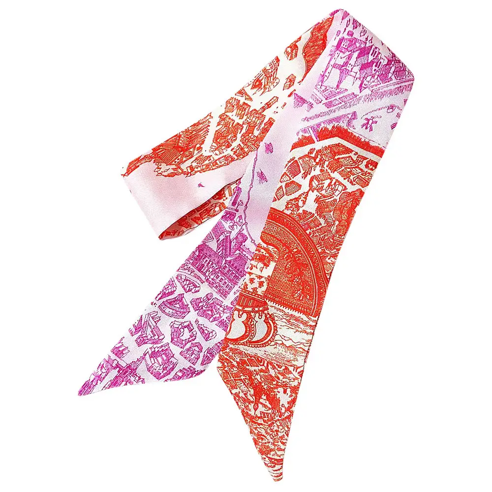 Knotted Scarf Pink and Orange