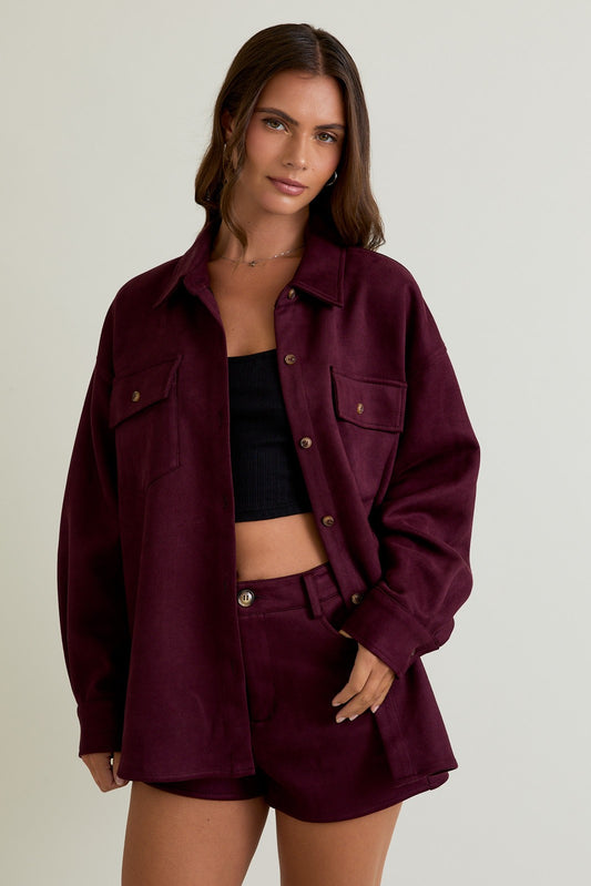Lily Burgundy Shacket