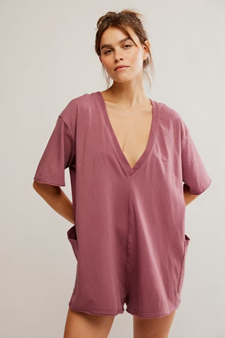 Free People Movement HOT SHOT TEE ROMPER CODDY / CLOVE