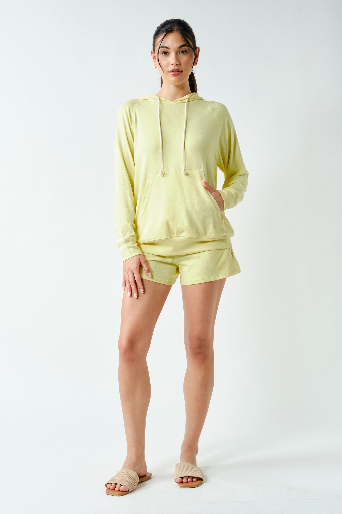 Brushed Lounge Hoodie Yellow
