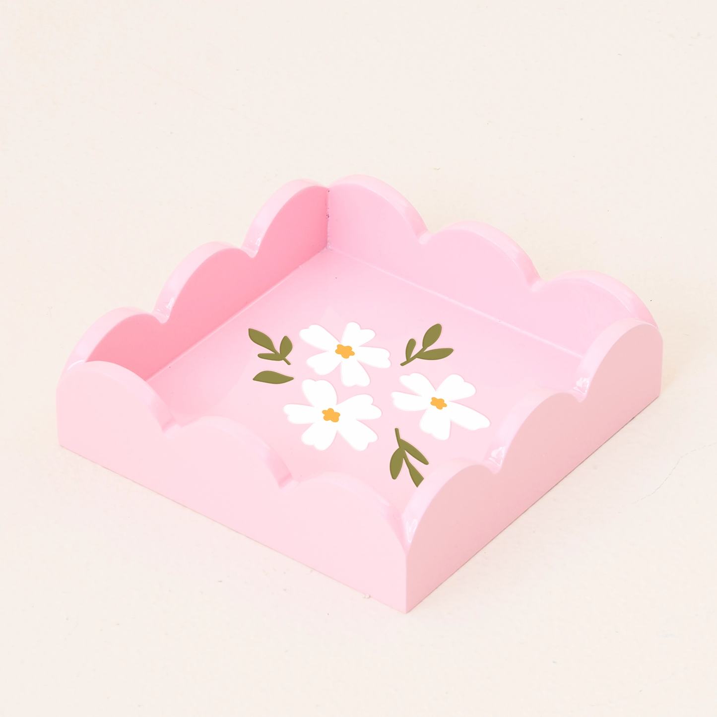 Scallop Trinket Tray-Floral Blush