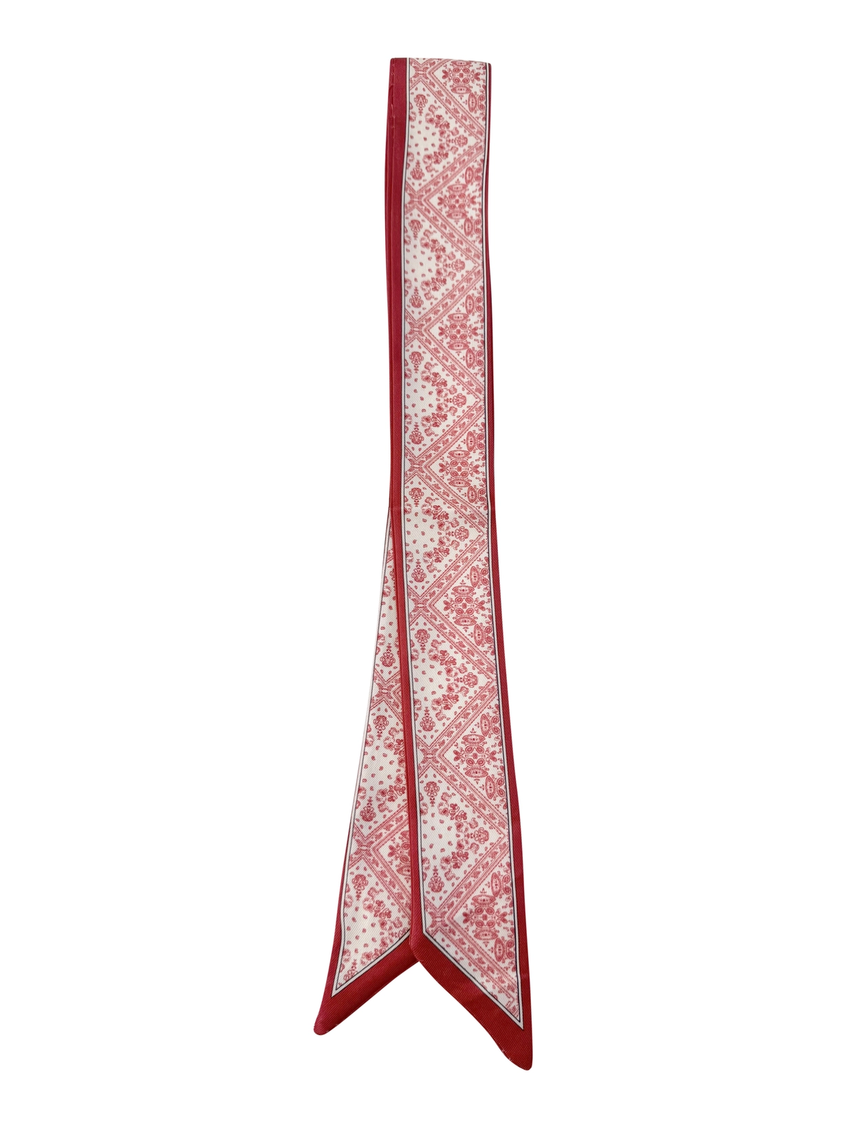 Knotted Scarf Red & White Paisley