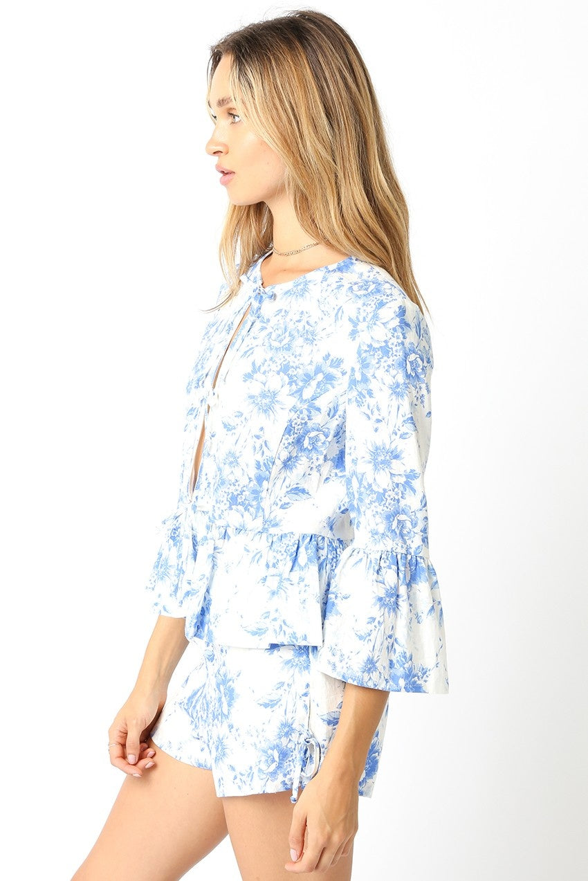 Opal white blue top