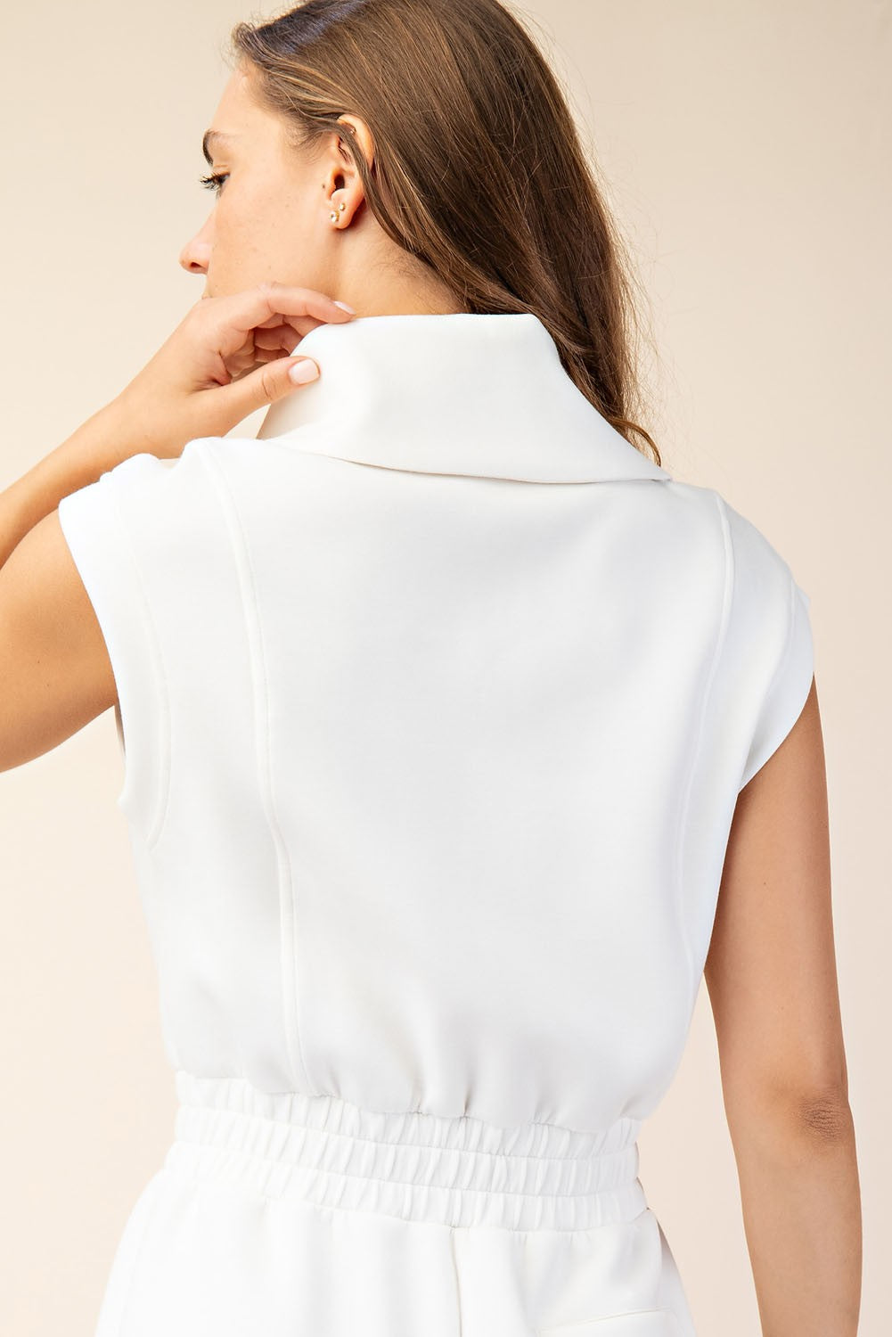 Cream sleeveless romper