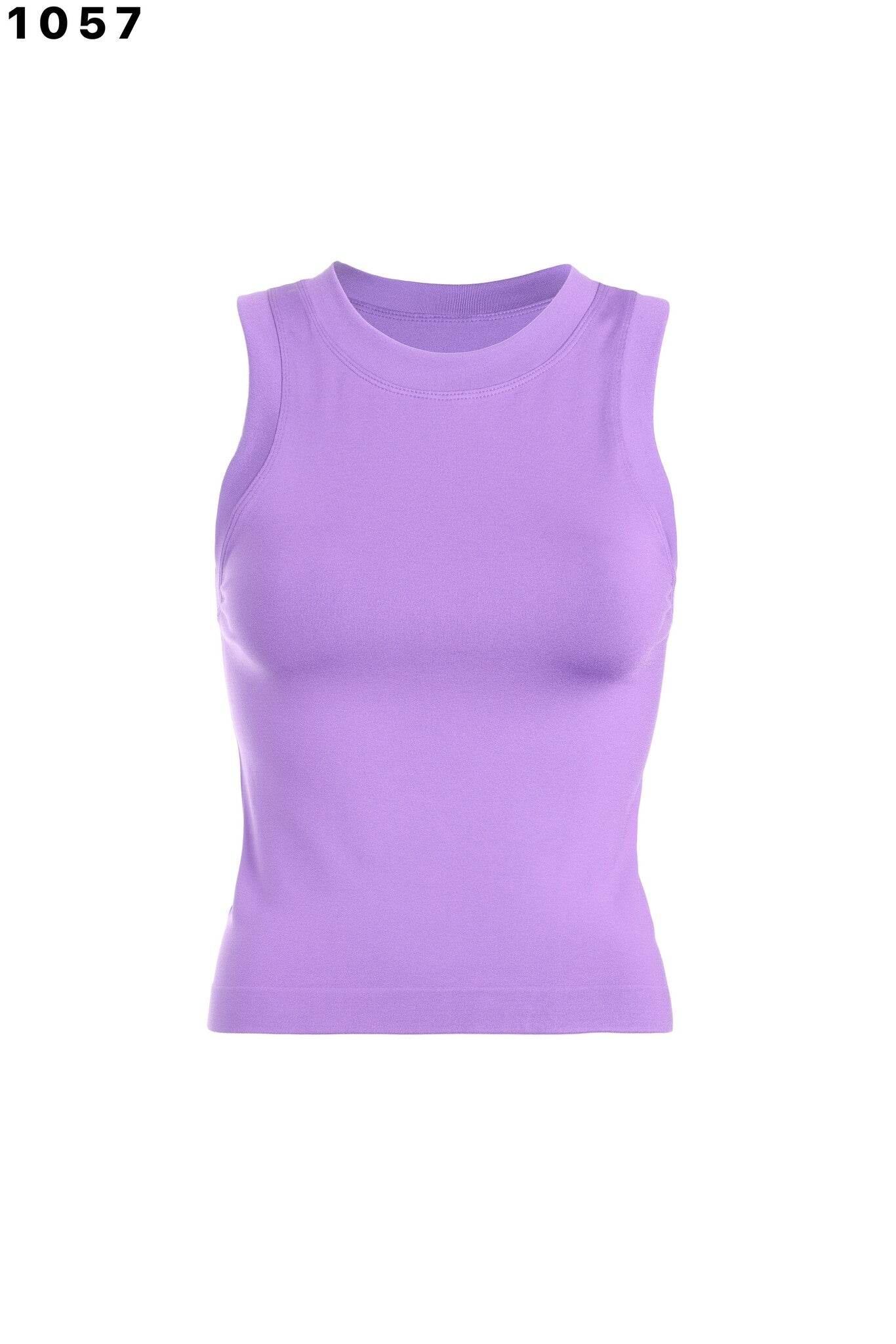 High neck banded tank