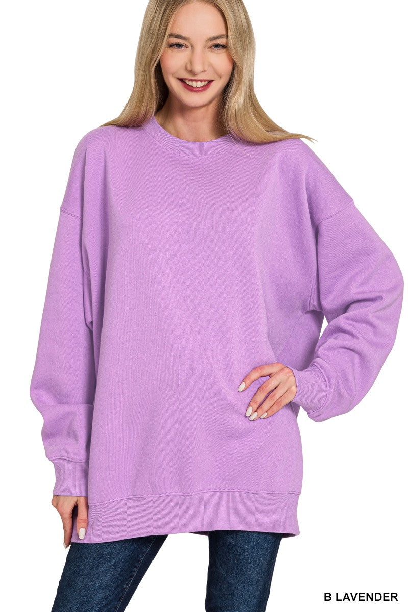 Fleece Tunic Sweatshirts Lavender