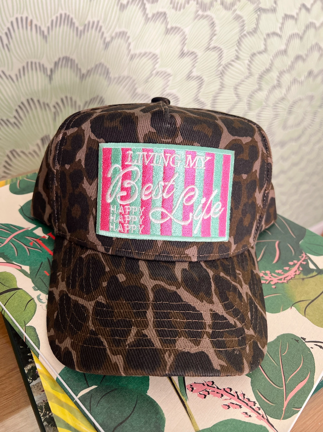 Living My Best Life - Leopard Vintage Trucker Hat