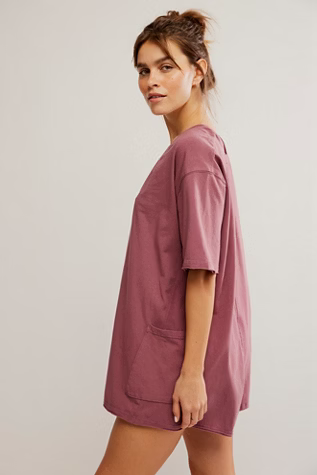 Free People Movement HOT SHOT TEE ROMPER CODDY / CLOVE
