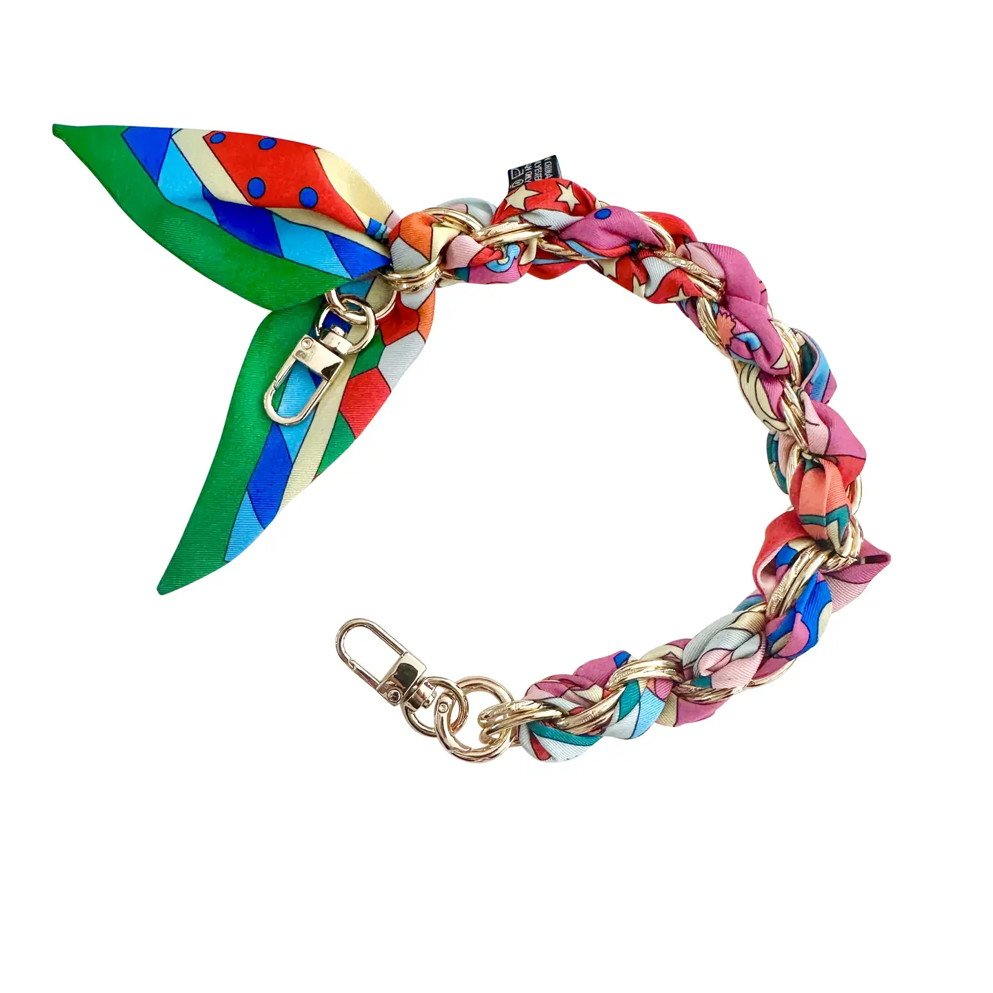 Gold Phone Chain with Colorful Print