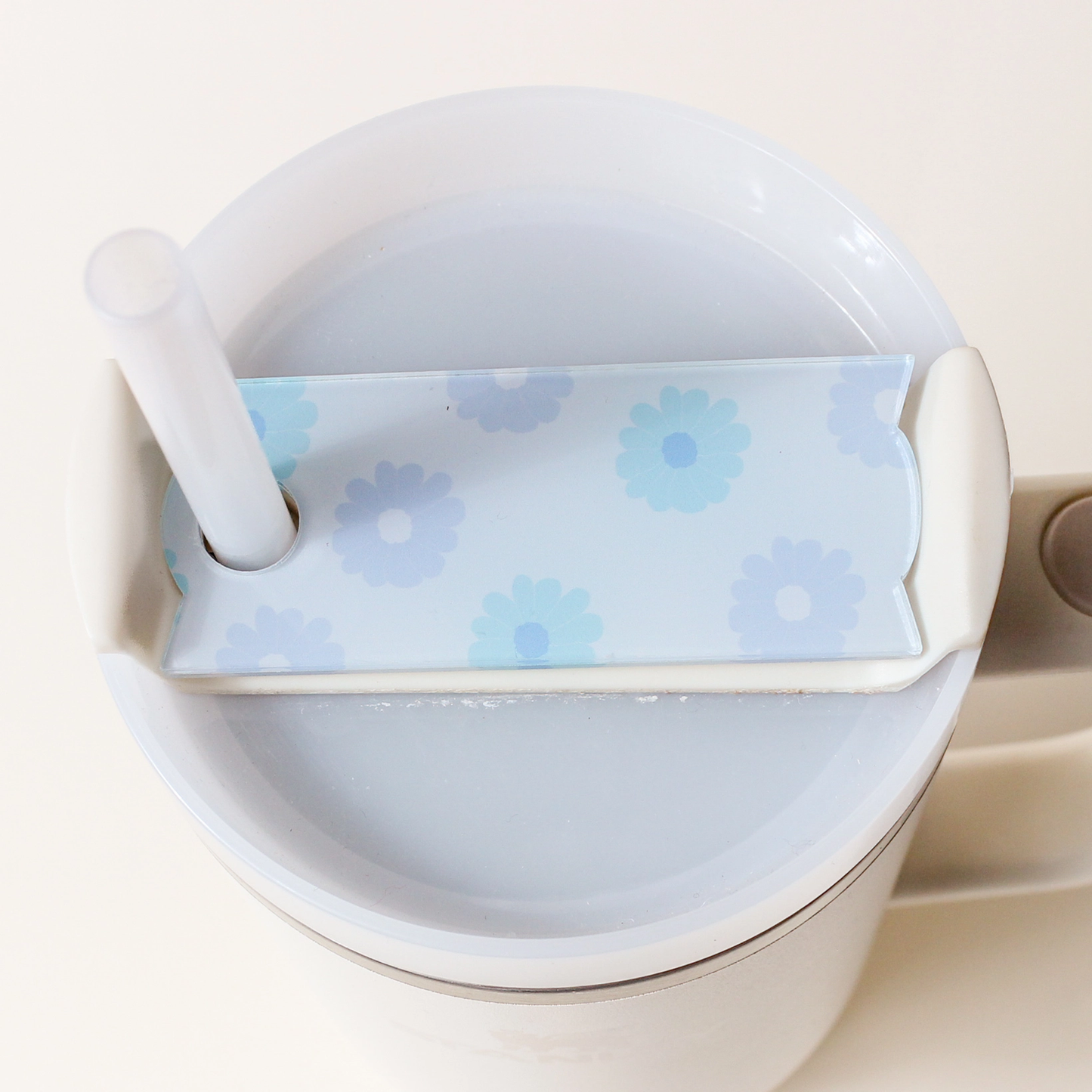 Tumbler Lid Tag-Darling Daisy Aqua