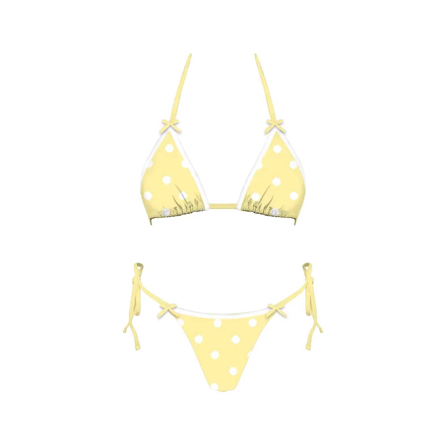 Cafe Polka Bikini Yellow Top