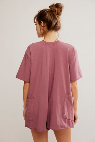 Free People Movement HOT SHOT TEE ROMPER CODDY / CLOVE