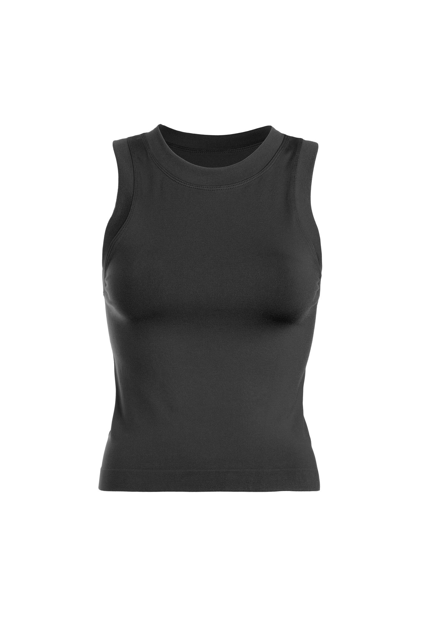 High neck banded tank