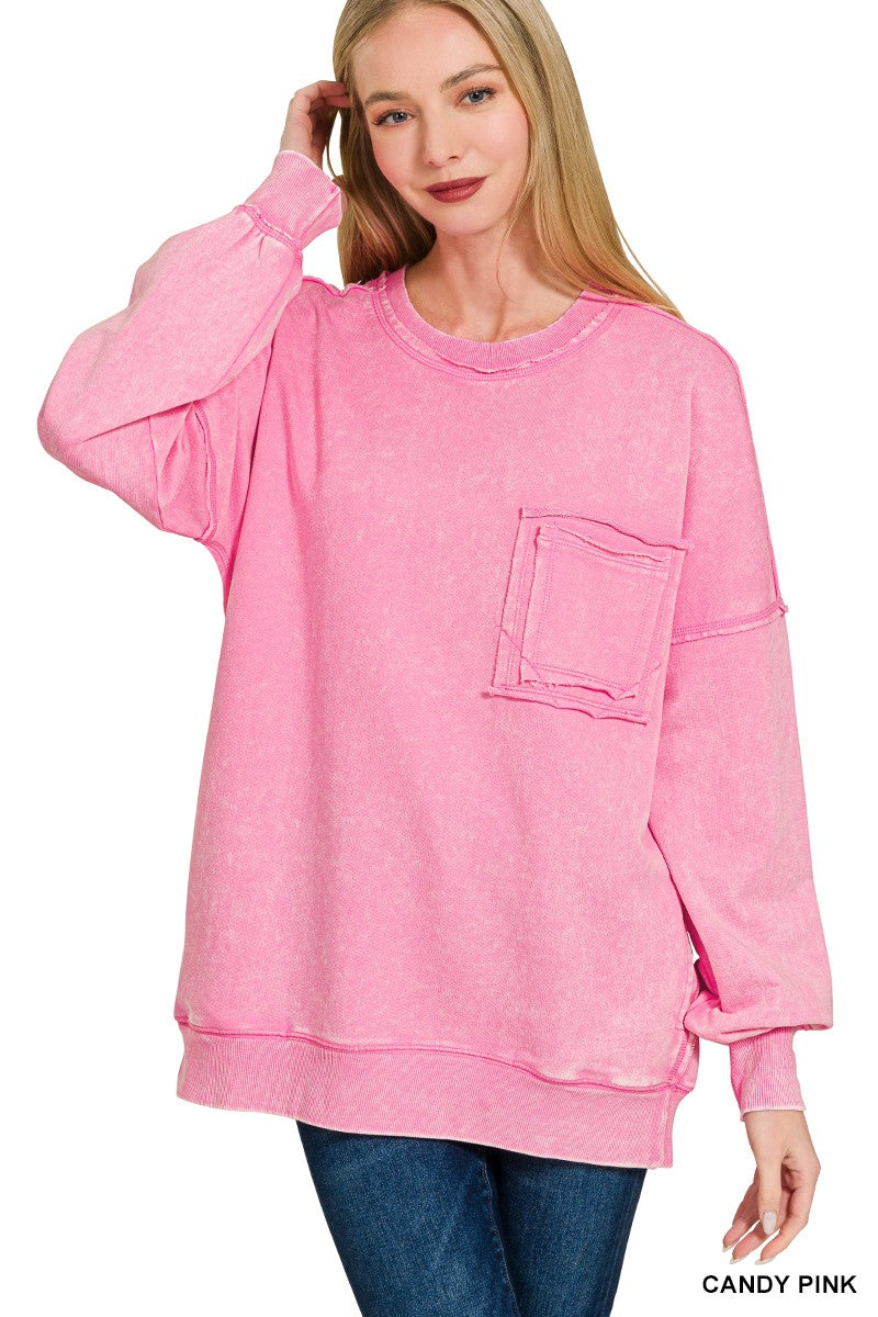 Acid Was Front Pocket Pullover Candy Pink