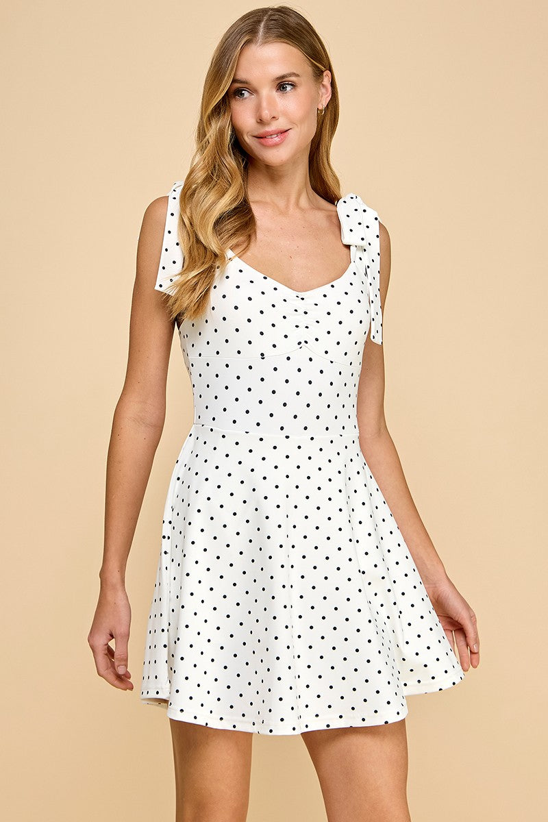 Trinity Polka Dot Dress White