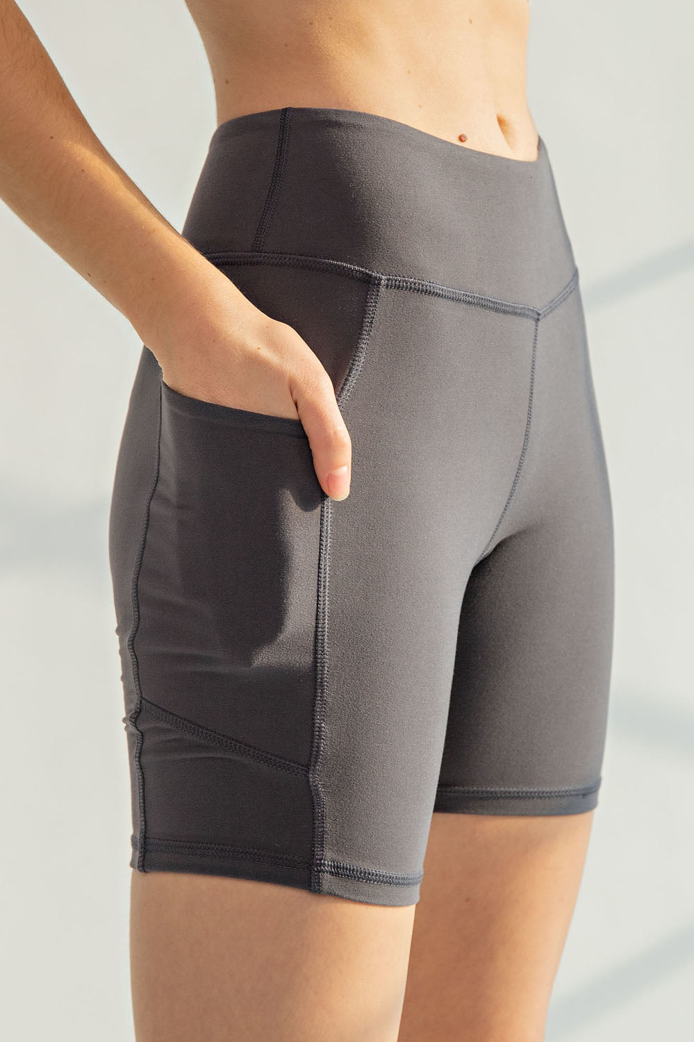 Biker Shorts with Side Pockets Multiple Colors