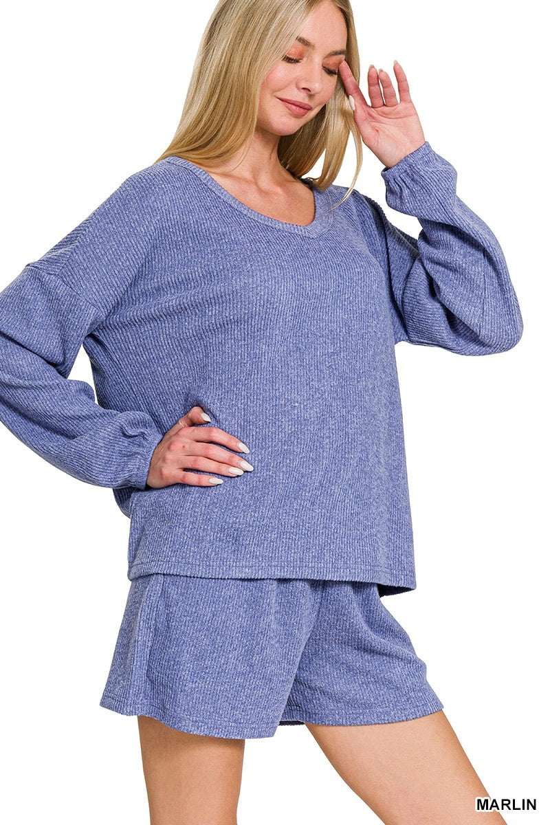 Zena ribbed set marlin