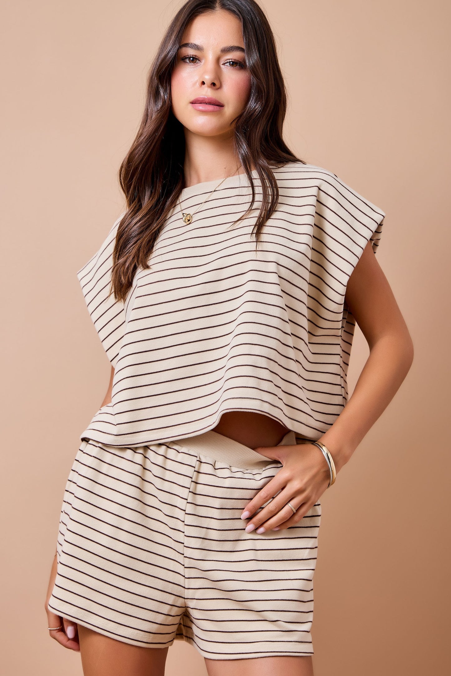 Demi Tan and Brown Set Top