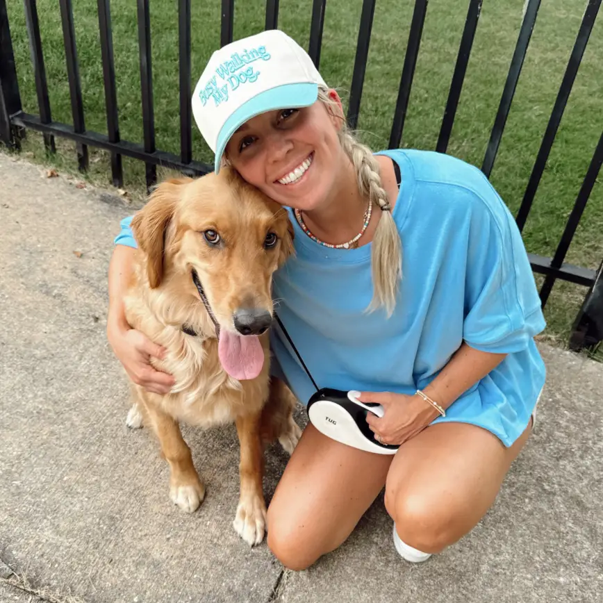 Busy Walking My Dog. Blue Vintage Trucker Hat