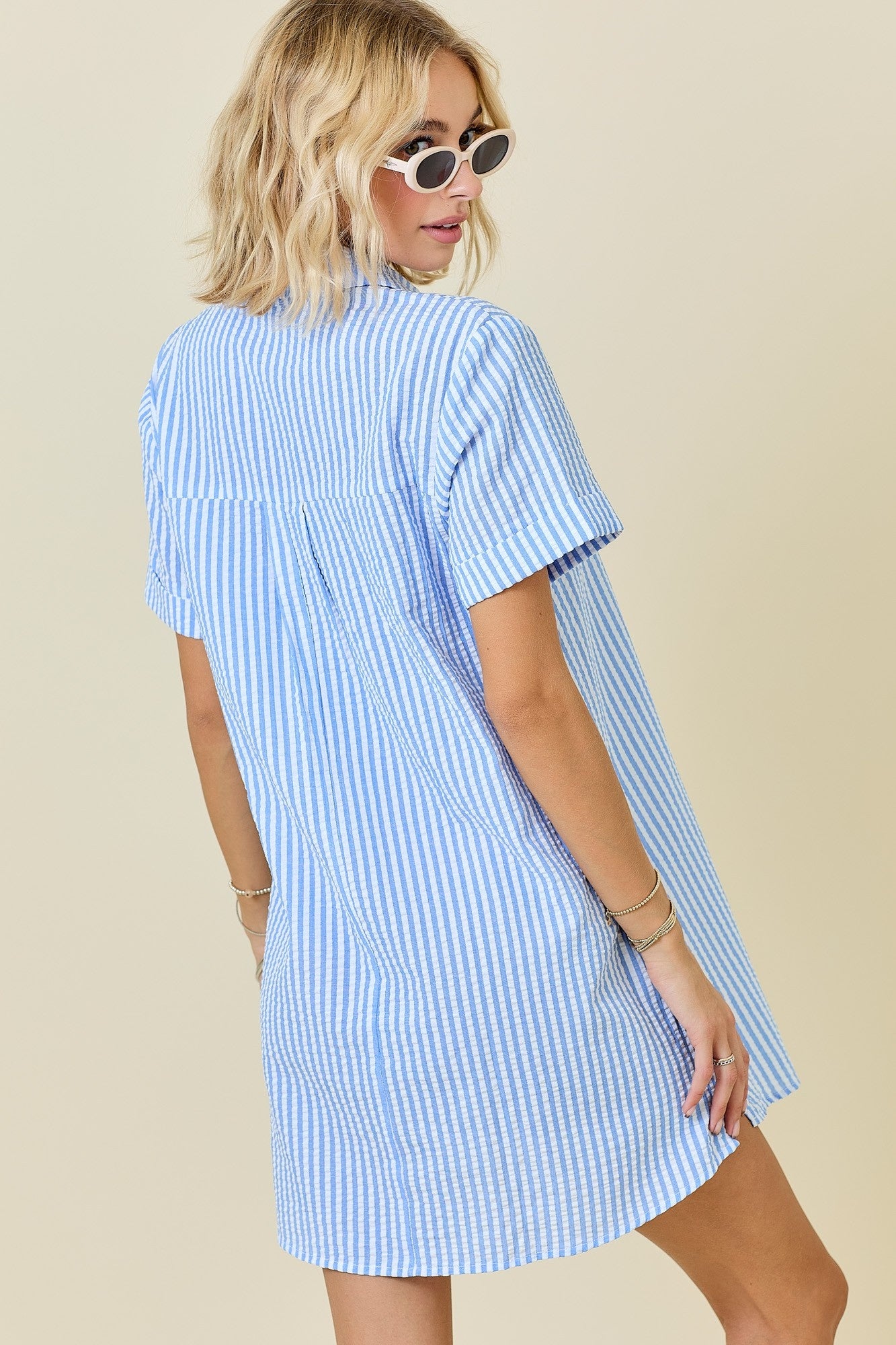 Daphne blue seersucker dress