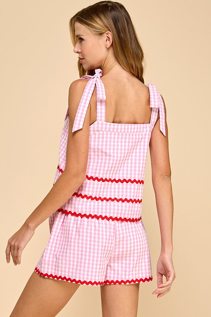 Talia Pink Gingham Top