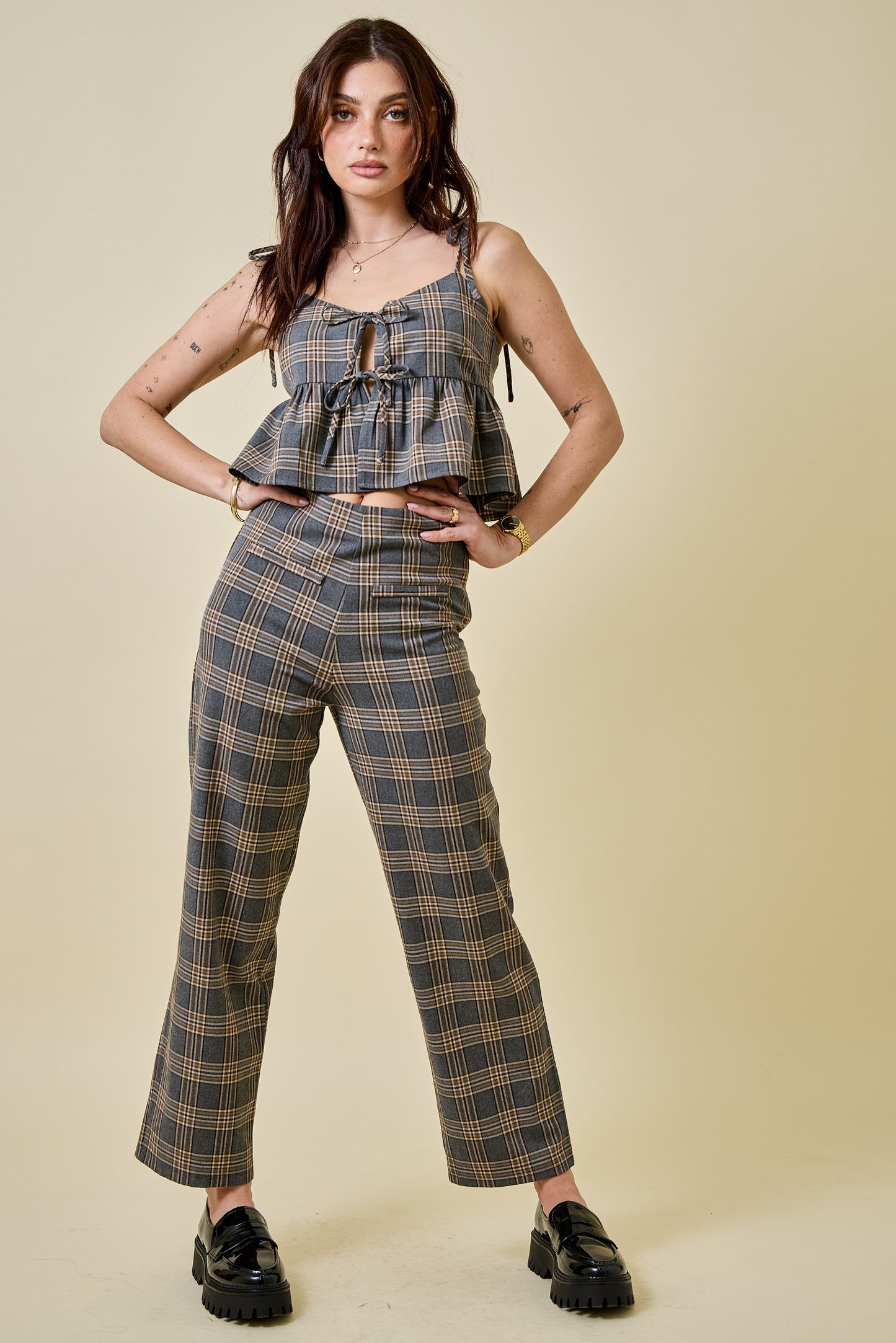 Dina Plaid Top