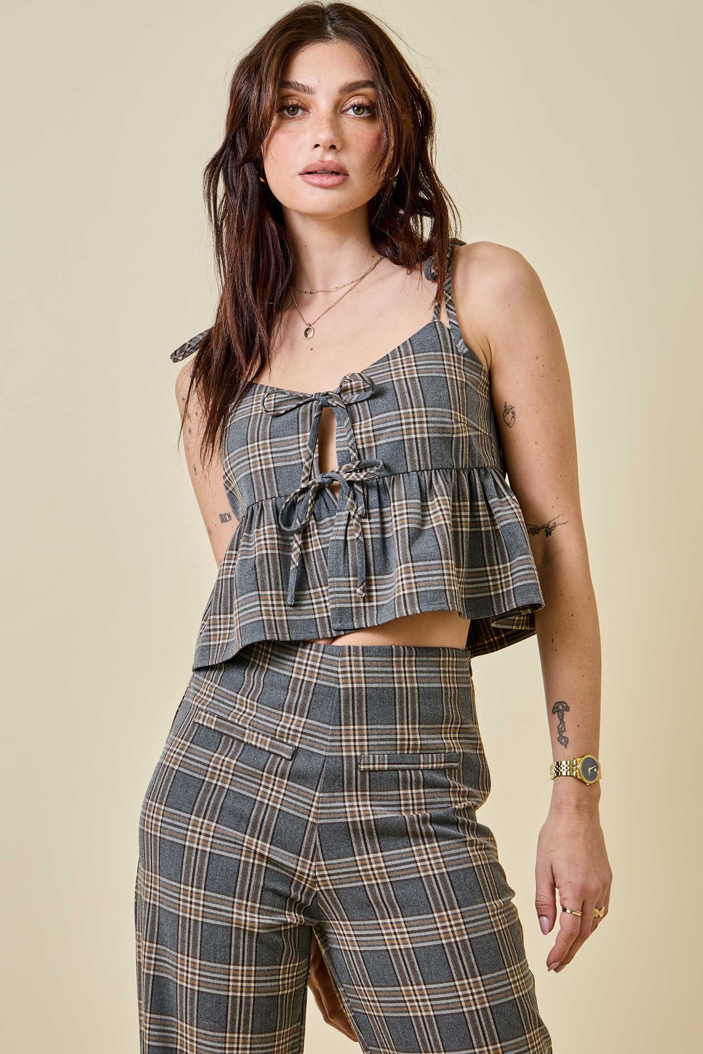 Dina Plaid Top