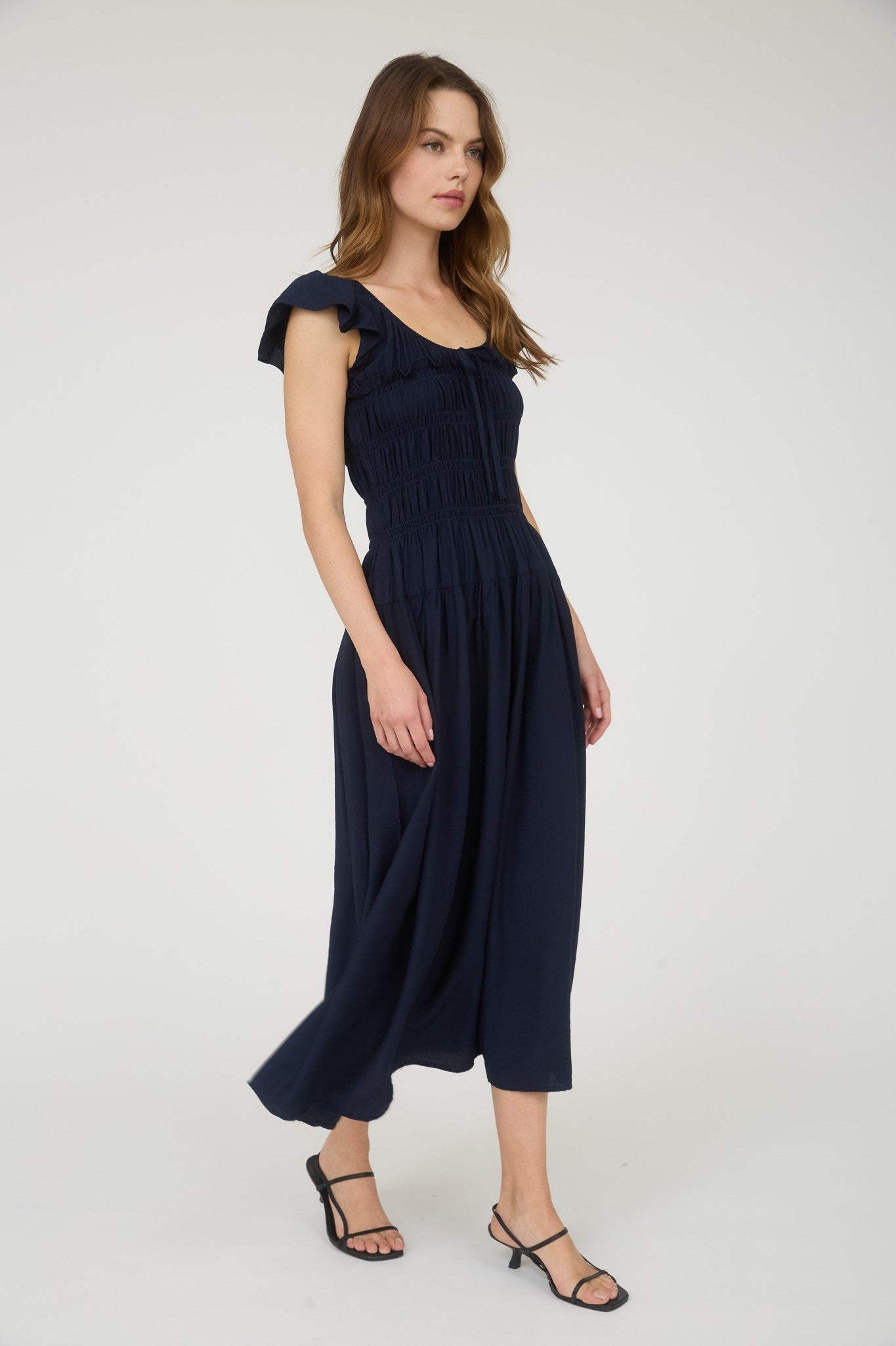 Bella Navy Midi Dress