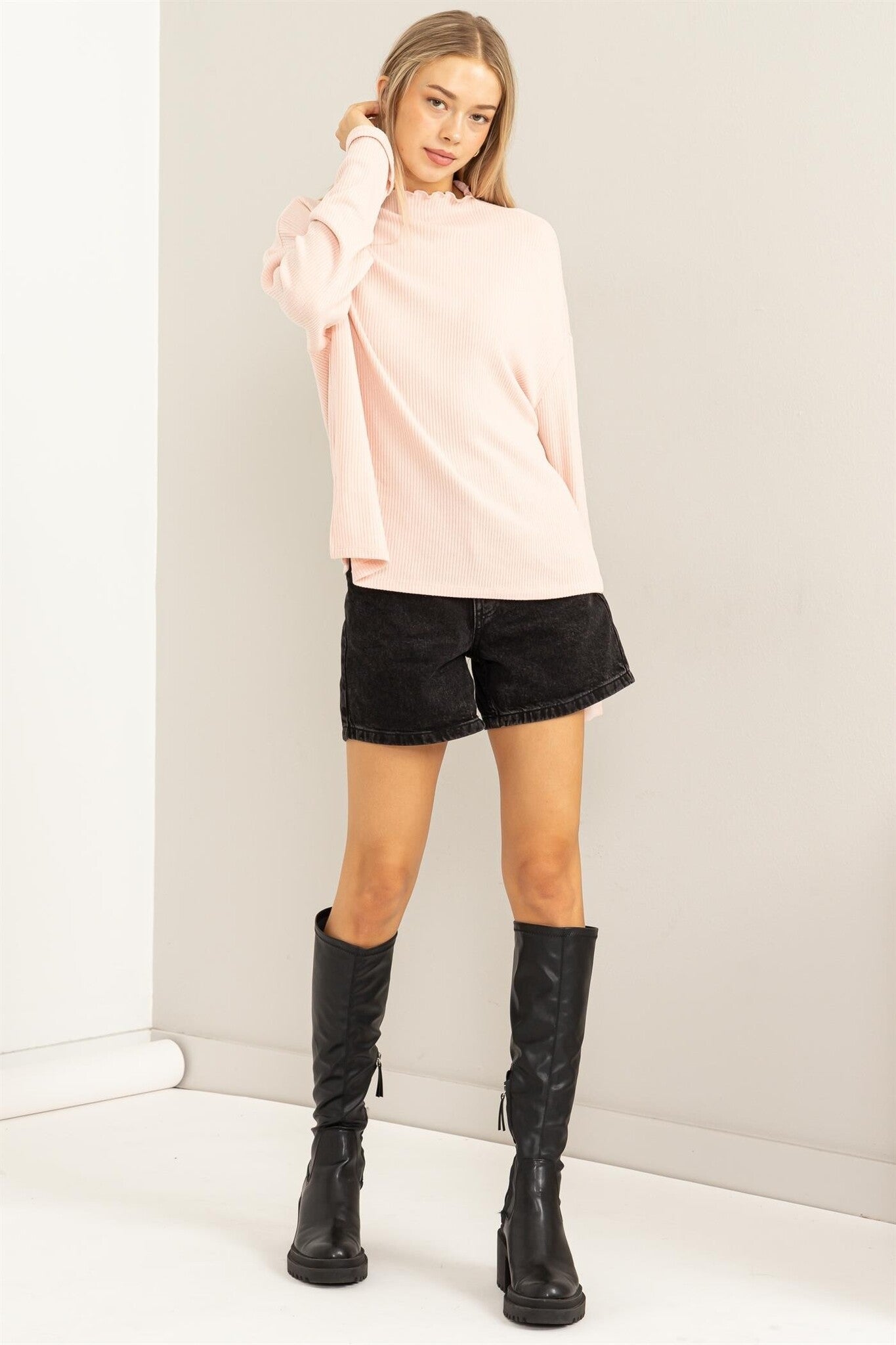 Helen Side Slit Sweater MULTIPLE COLORS