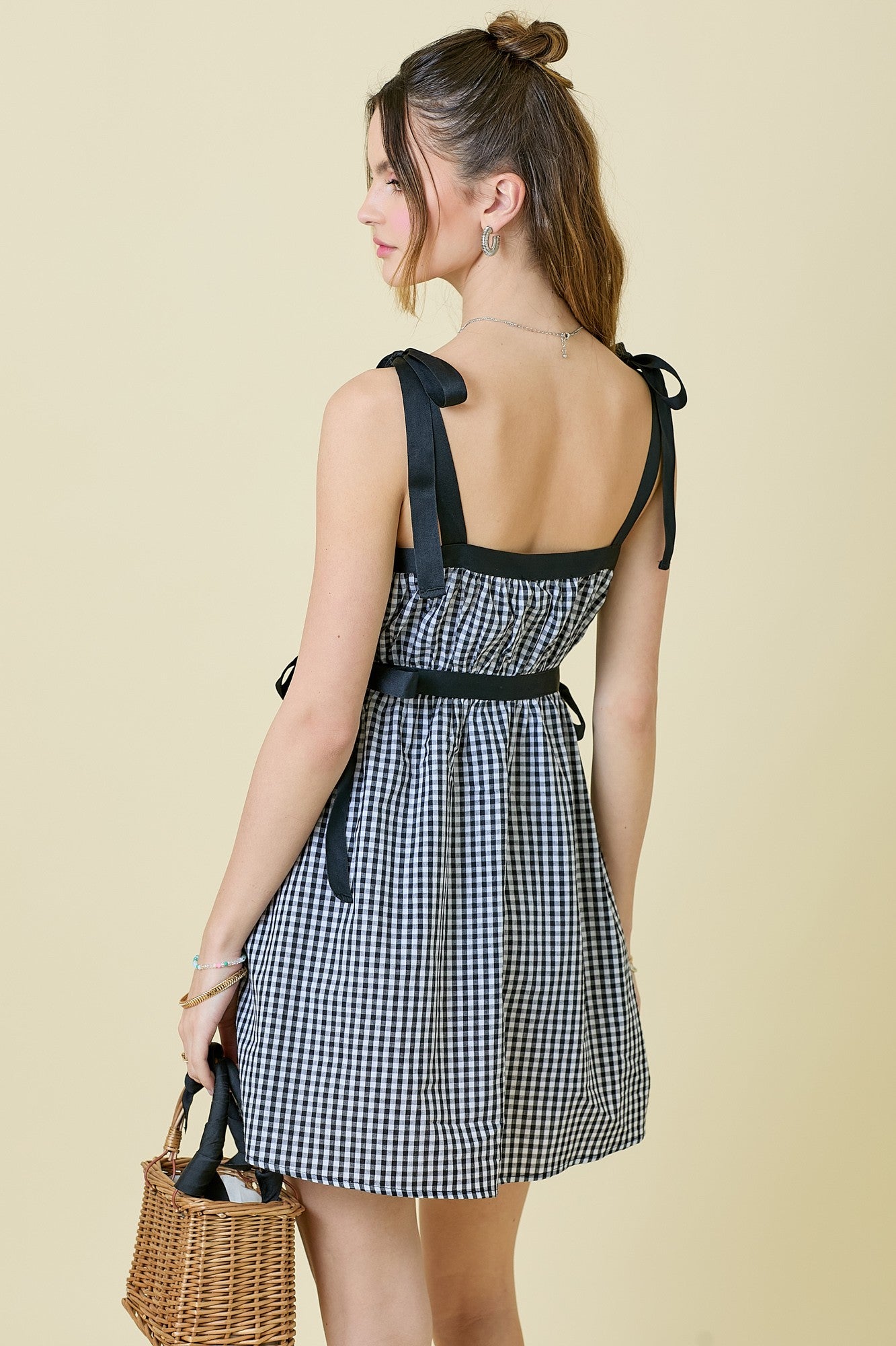 Diana Black Gingham Dress