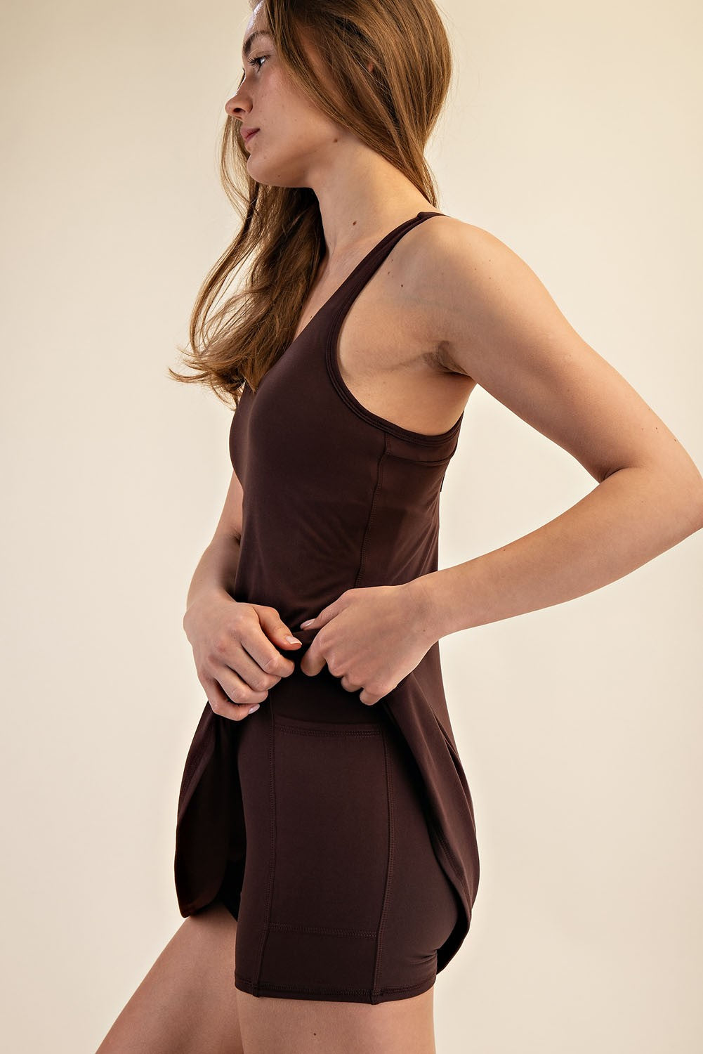 Tennis Romper Dress Espresso