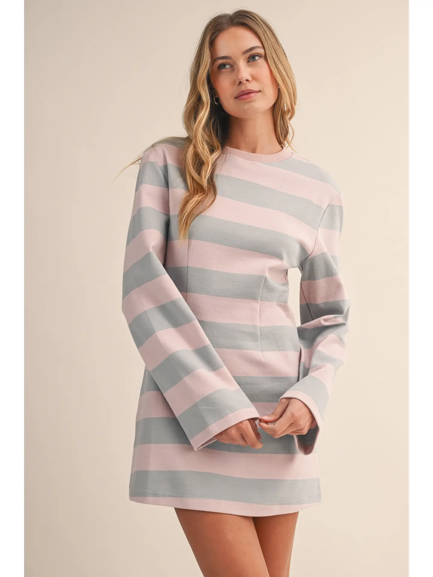 Kinsley Pink Bell Sleeve Dress