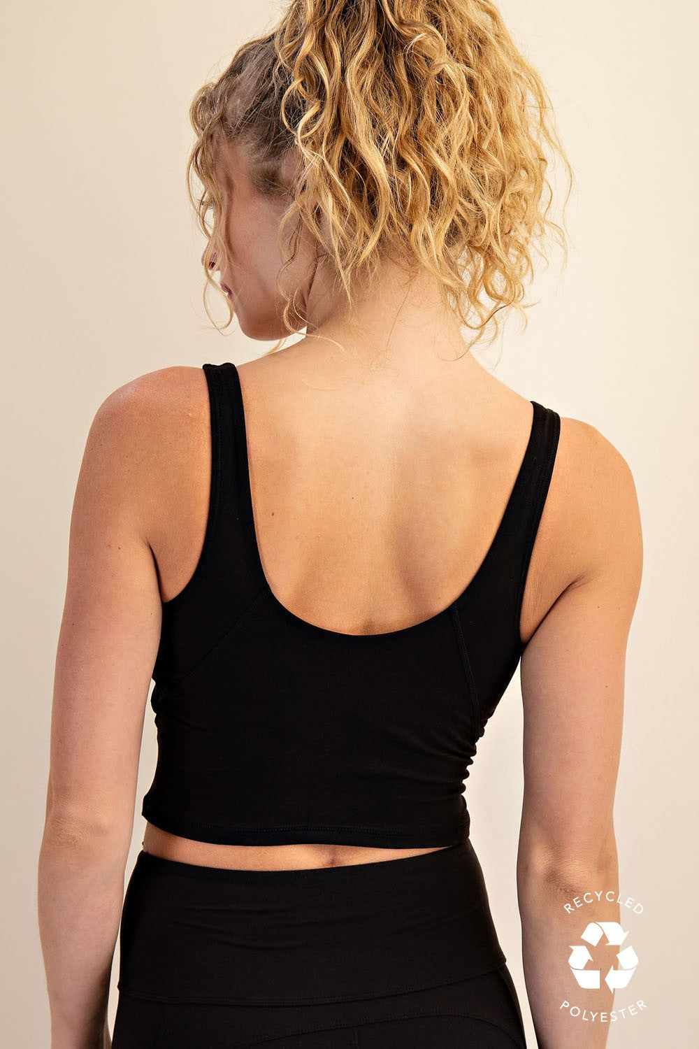 V Neck Yoga Top Black
