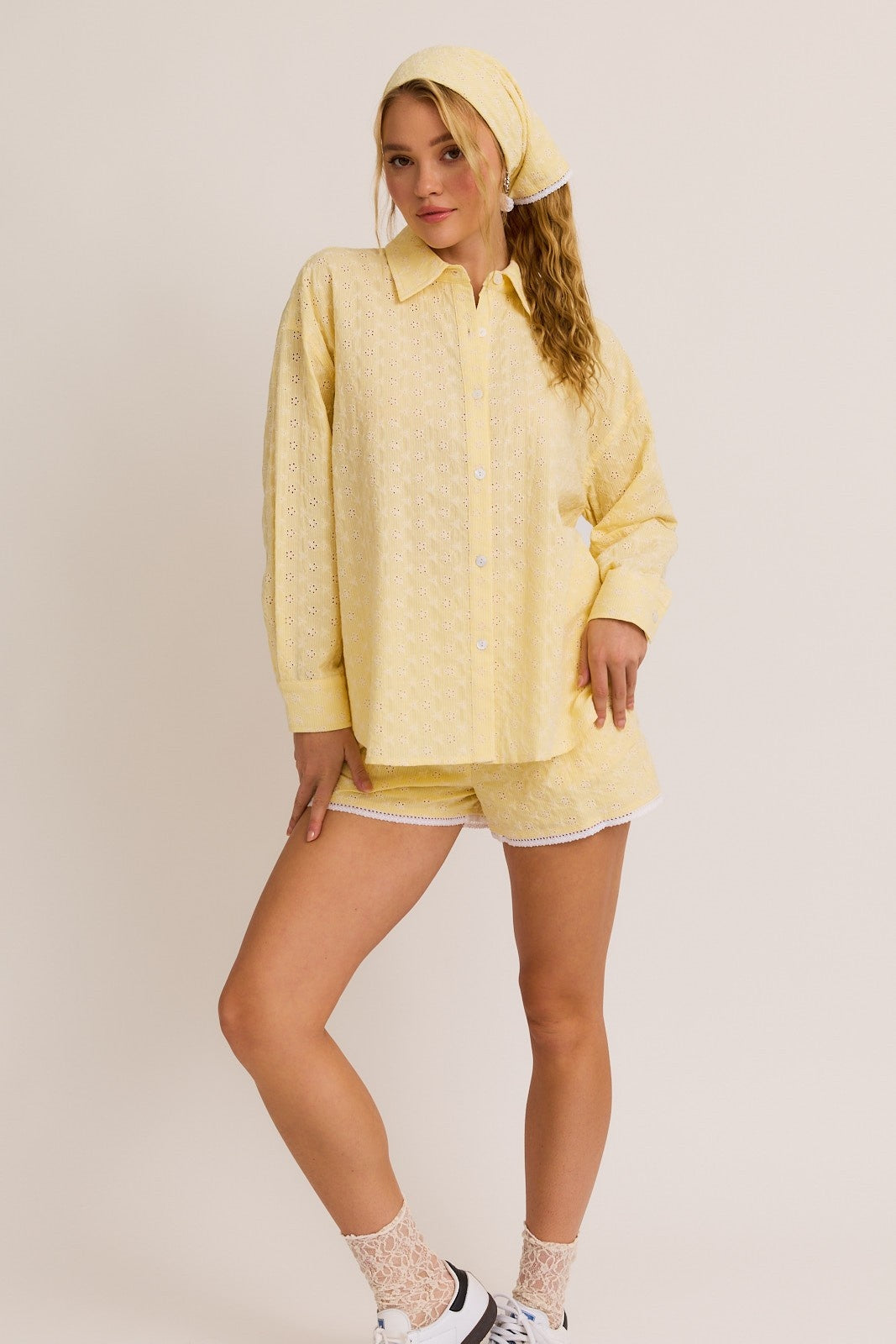 Lauren yellow eyelet set