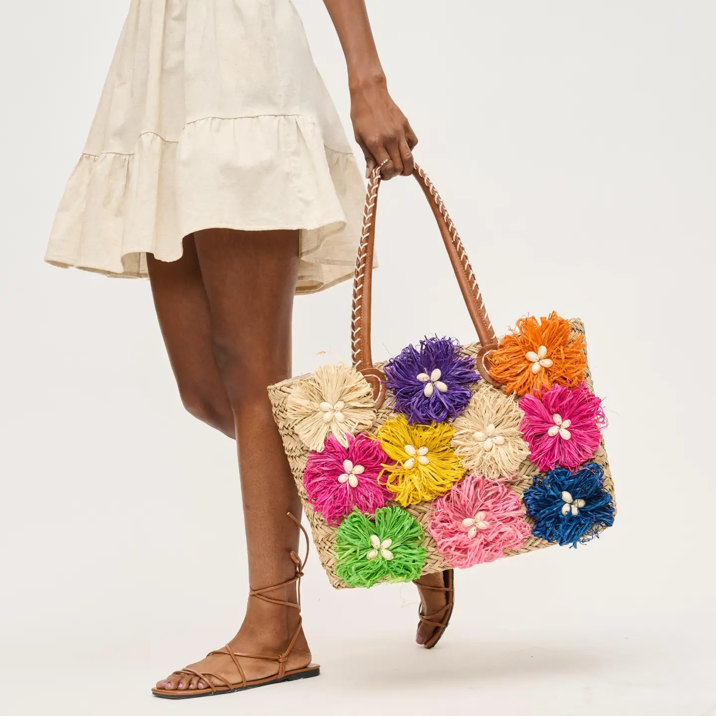 Queenie Floral Straw Tote