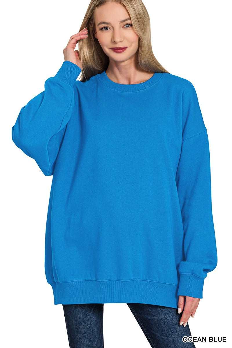 Fleece Tunic Sweatshirts Ocean Blue