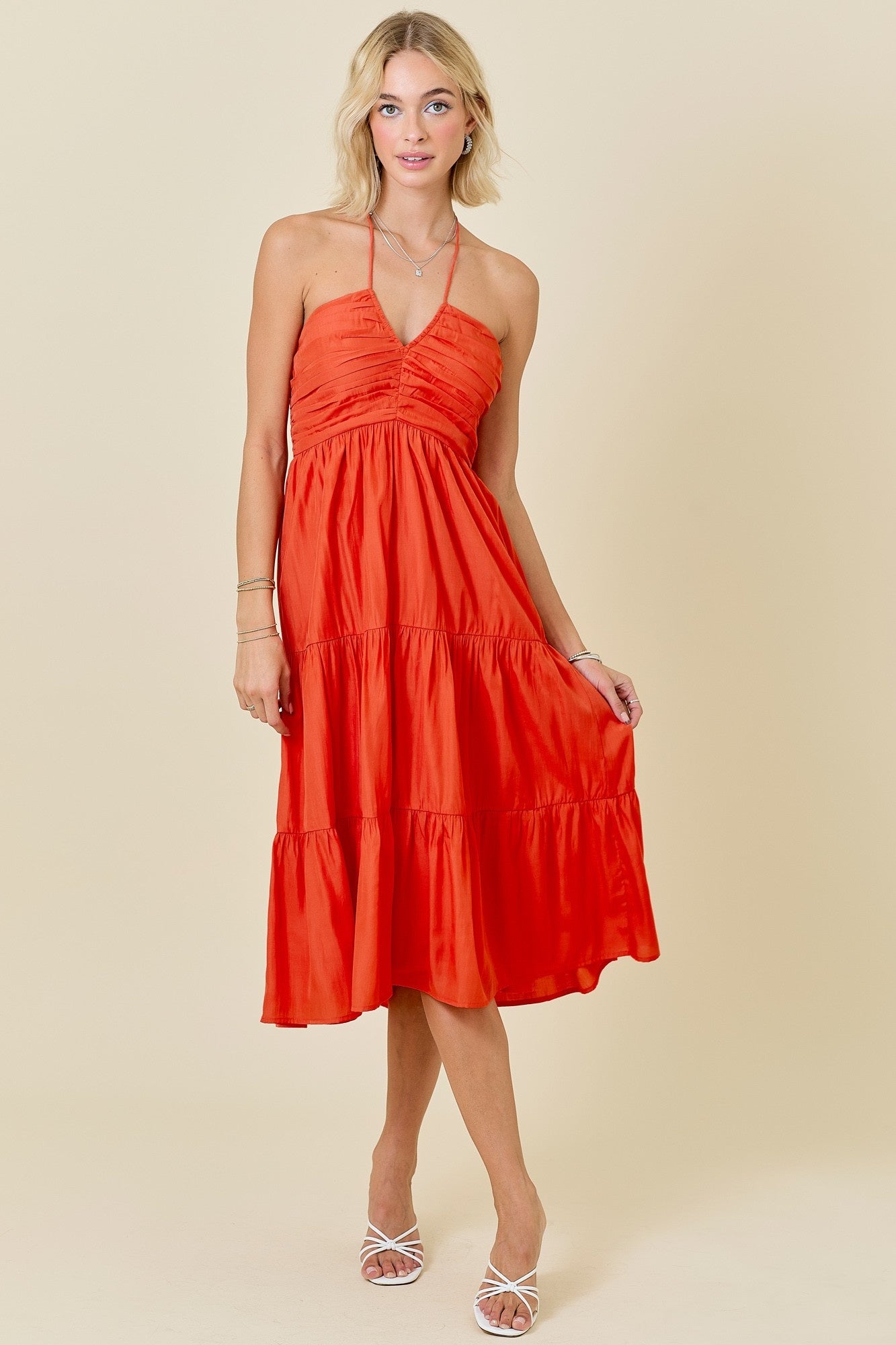 Danielle halter midi dress
