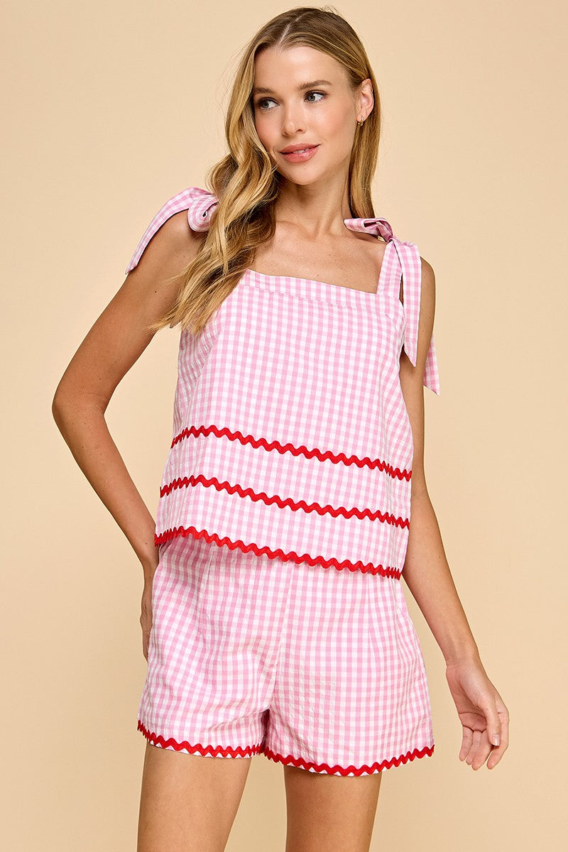 Talia Pink Gingham Top