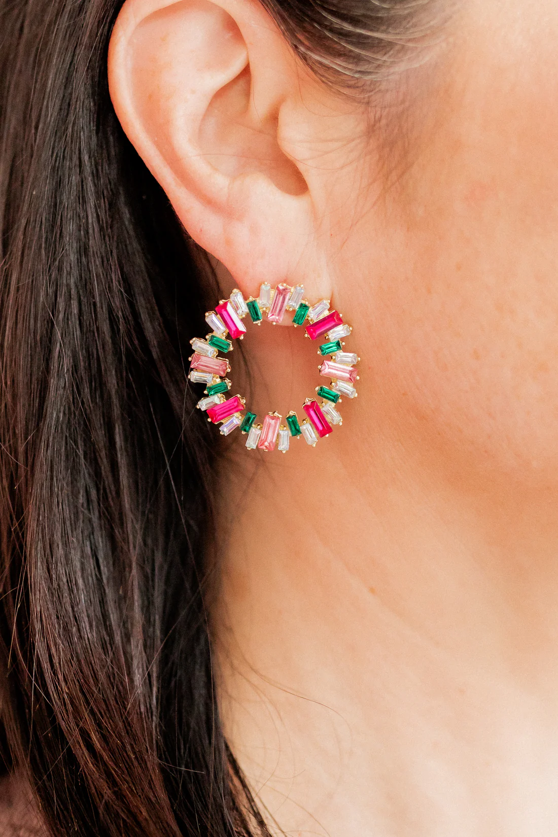 Whitney Pink Circle Earrings