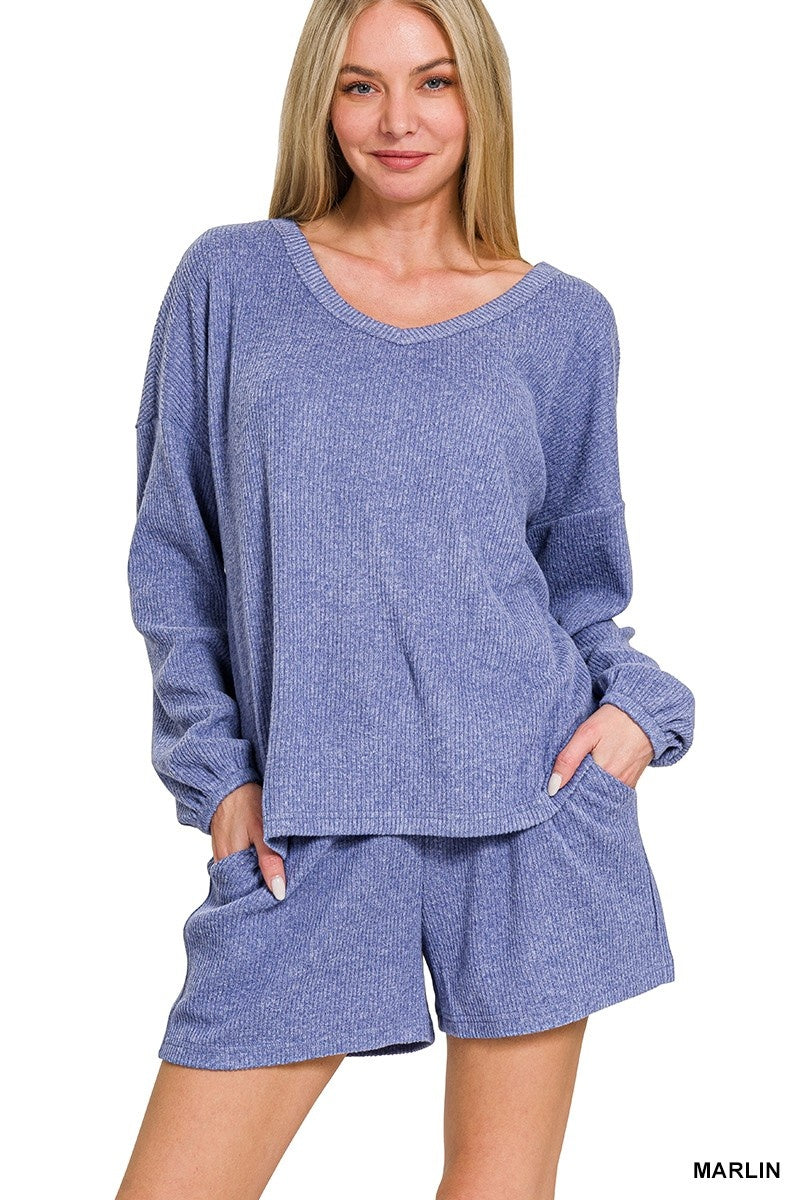Zena ribbed set marlin
