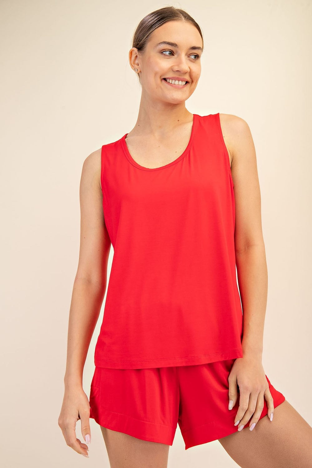 Modal tank top red