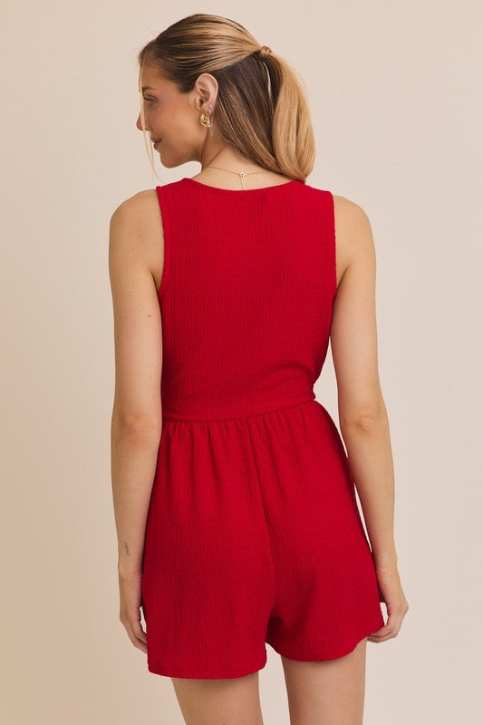 Gillian Red Romper